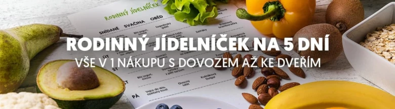 Zdravé ovoce a zelenina s rodinným jídelníčkem na pět dní.