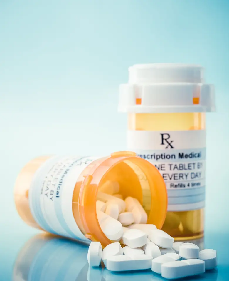 Prescription pills and bottle