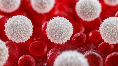 White blood cells and red blood cells