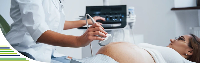 Ultrazvukové vyšetření těhotné ženy při rutinním odběru v ordinaci
