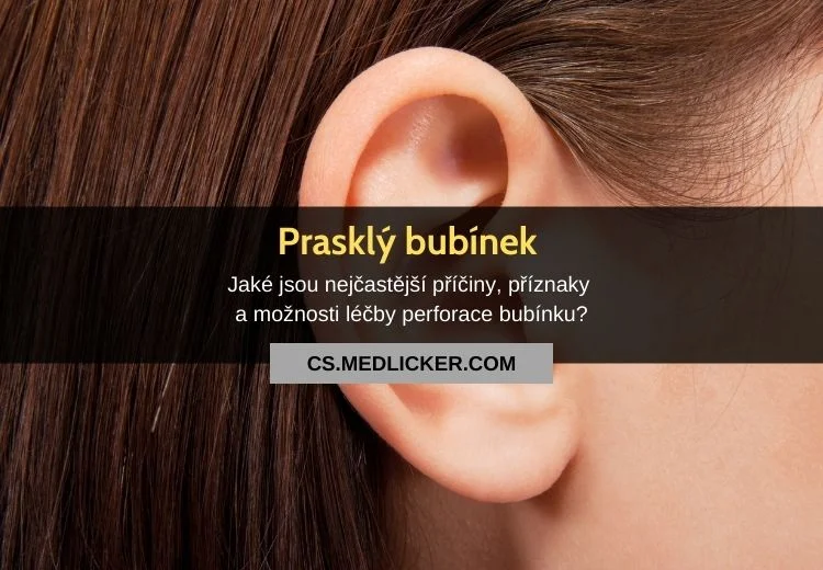 Ucho s bubínkem pro článek o prasklém bubínku