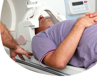 Patient in ct scanner