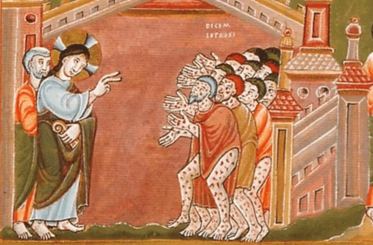 Jesus healing lepers