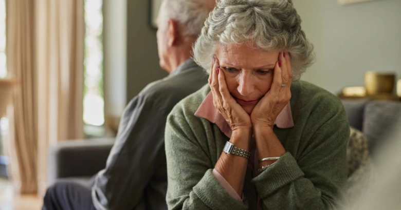 Elderly woman distressed