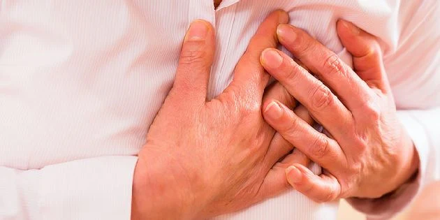 Hands on chest pain