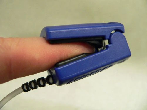 Pulse oximeter on finger